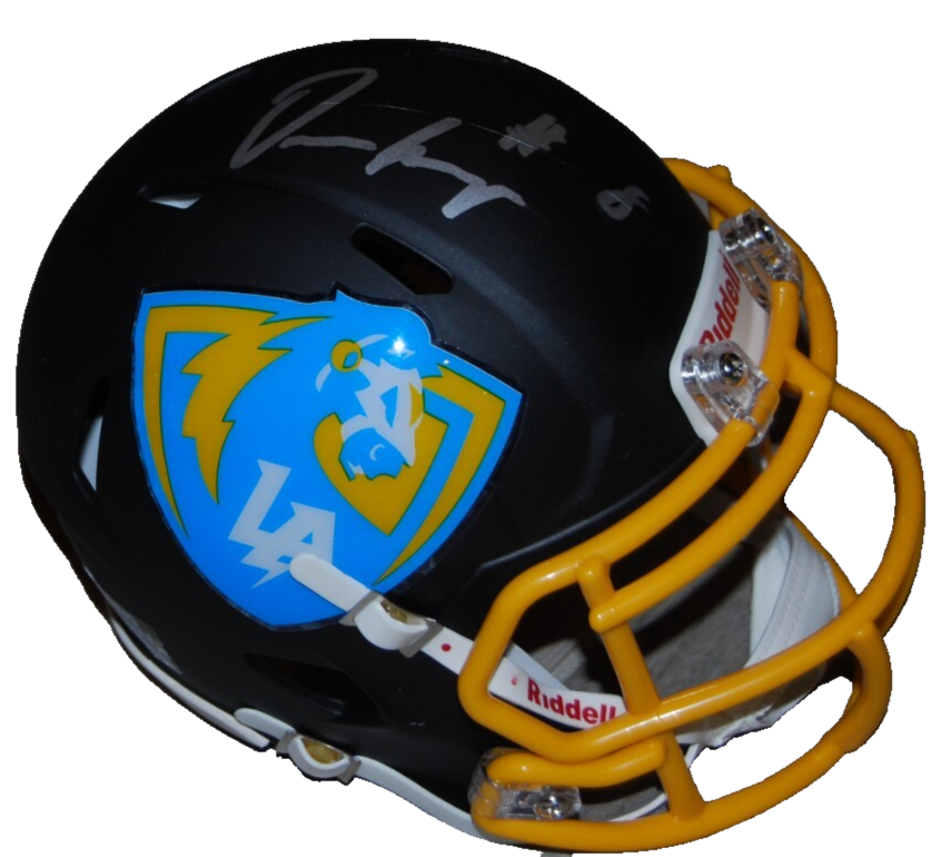 OMARION HAMPTON signed (SAN DIEGO CHARGERS) mini football helmet BECKETT BS22773 