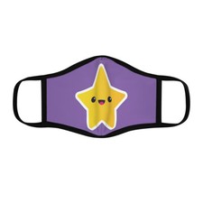Fitted Polyester Face Mask - Purple Star
