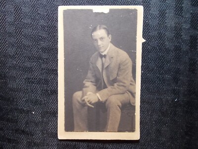 1898 VINTAGE PHOTO MAN MR. WRELIARA PERRIER 4x2 sitting down-suit C10 edges chip