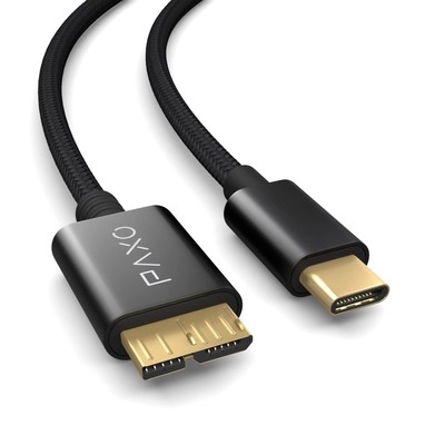 03m Nylon USB C-MICRO USB 3.2 Gen2 Festplattenkabel 10Gbit/s USB HDD Kabel Da...