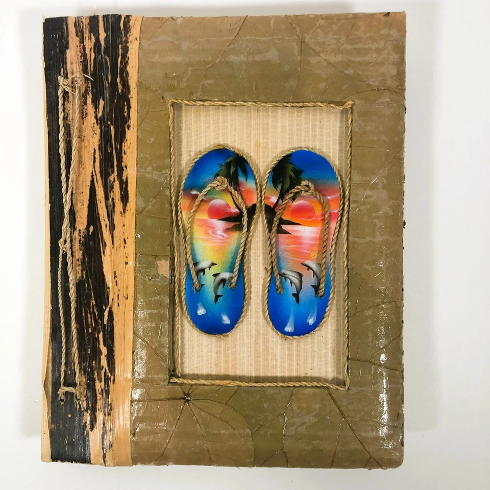 Vintage Banana Leaf Faux Wood Photo Albums Scrapbooks Flip Flops Flamingo Tarpon - Image 3 of 4