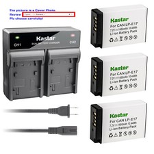 Kastar Battery AC Rapid Charger for Canon LP-E17 LPE17 Canon EOS 77D 8000D DSLR