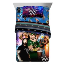 WWE Bed in a Bag Twin Size 4-Pieces Bedding Set Comforter and Sheets Kids Gift