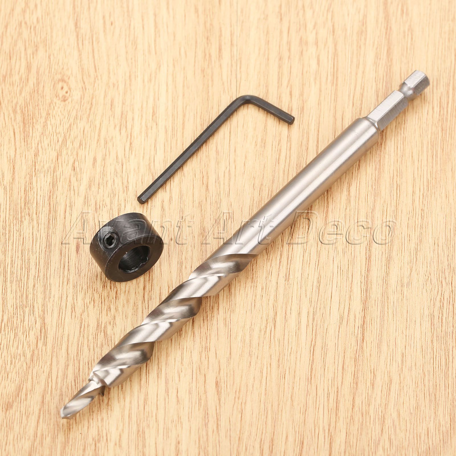 3/8" Stop Collar Hex Shank Twist Step Drill Bit Wrench for Kreg Pocket
