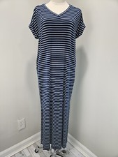 Matilda Jane Womens XSmall Maxi Dress Teal Striped Oversized Lounge