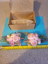 Set of 2 Wedding Boutonniere Dusty Rose Artificial Flowers New