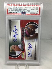 2017 Leaf Sig Countrymates Auto Red 1/5 #CM09 Rogers/Stephens PSA 8