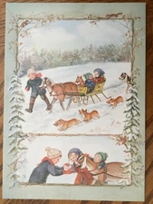 MINT 1991 Unused Vintage Tasha Tudor Christmas Corgi Greeting CARD Jenny Wren