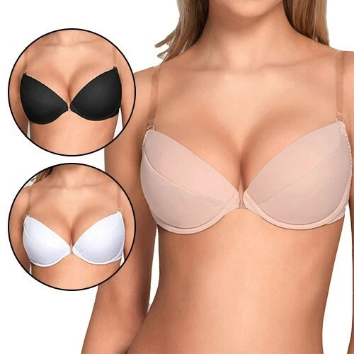 Vivisence Eve 1012 Backless Push Up Bra Underwired Removable Clear Straps
