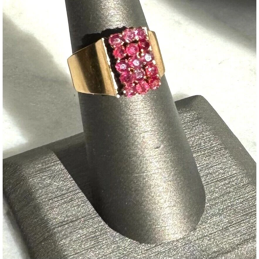 18K YELLOW GOLD  AND RUBY RING SIZE 6.75 SKY - Image 4 of 4