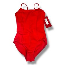 Mirella Girls  Princess Seam V-Front Camisole Leotard Garnet Size 12 NWT