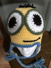 Handcrafted Minion Hat w/ Ear Flaps
