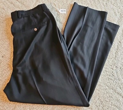 Tommy Bahama Men's Dress Pants 35 X 30 Silk Pleated Black Striped 8275