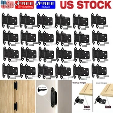 1-100 Pairs Self Closing Overlay Cupboard Door Kitchen Cabinet Hinges Black Lot