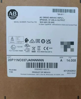 Allen-Bradley 20F11NC037JA0NNNNN PowerFlex 753 AC Drive 20F11NC037JA0NNNNN