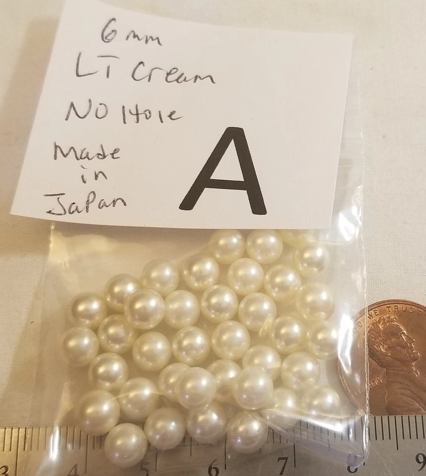 De colección 6mm 7mm Sin Agujero Perla Cuentas Bola Crema Color Blanco Joyería Artesanía Reparación 5006 Foto 2 de 4