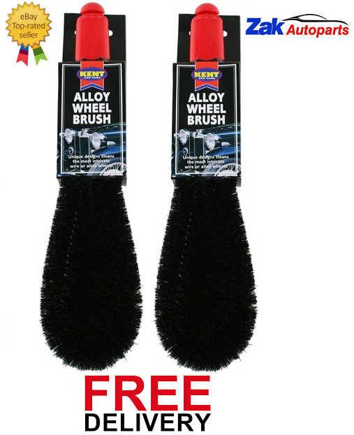 2 X KENT CAR ALLOY WHEEL BRUSH WHEEL CLEANING SOFT BRISTLES *NEW* Q4335