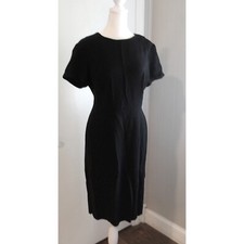 Melissa Little Black Dress Classic Fitted Midi Dress Career Size 6 / #5344
