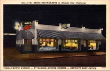 Linen Postcard Kents Restaurants 1700-04 Pacific Avenue Atlantic City New Jersey