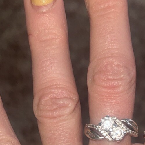 Preowned Untested Silver Diamond Ring Stamped SUN… - image 8