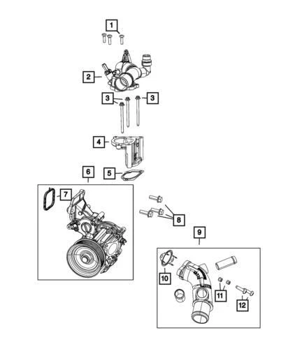 Junta de bomba de agua del motor delantero genuino Mopar 2018-2023 Jeep Cherokee 4893666AA Foto 3 de 3