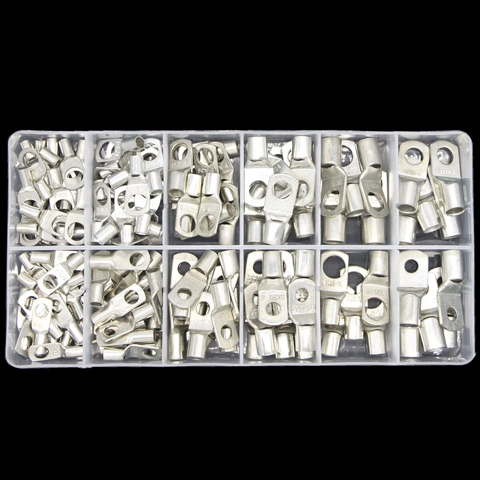 140PCS Assortment Copper Cable Lug Wire Battery Terminals Crimper Connectors Kit - Image 3 of 4