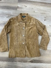 Overland Vintage Leather Suede Women's Shirt Tan Size 12