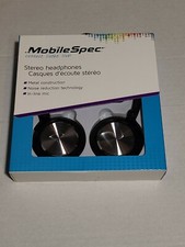 MOBILESPEC  MBS10161 MOBILESPEC STEREO FOLDING HEADPHONES WITH IN-LINE MIC BL...