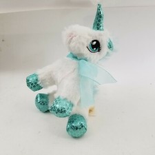 Dan Dee Unicorn Plush 7" Stuffed Animal Toy Sparkly Blue Horn Hooves