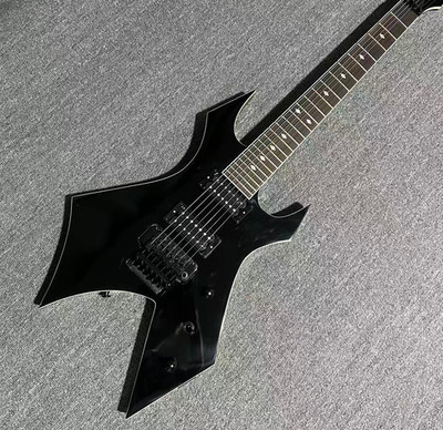 7-String Black Electric Guitar HH Pickups Black Accessories