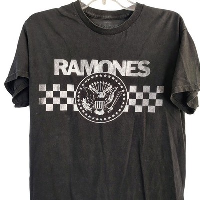 Ramones Presidential Seal Checkered Graphic T-Shirt Black Mens Medium