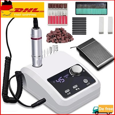 Profi Elektrische Nagelfräser Nagelfeile Maniküre Pediküre Set Bits 45000 U/min