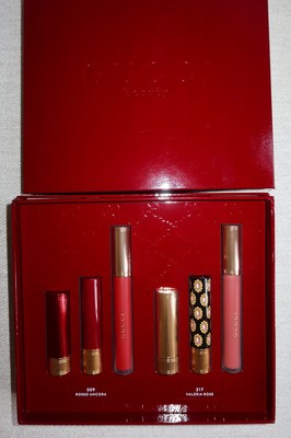 Gucci Shiny Matte Liquid Lipstick Set 509 Rosso Ancora Red 217