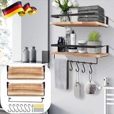 2Stk Wandregal Hängeregal mit Rahmen Küchenregal Wandboard Schweberegal Holz DE