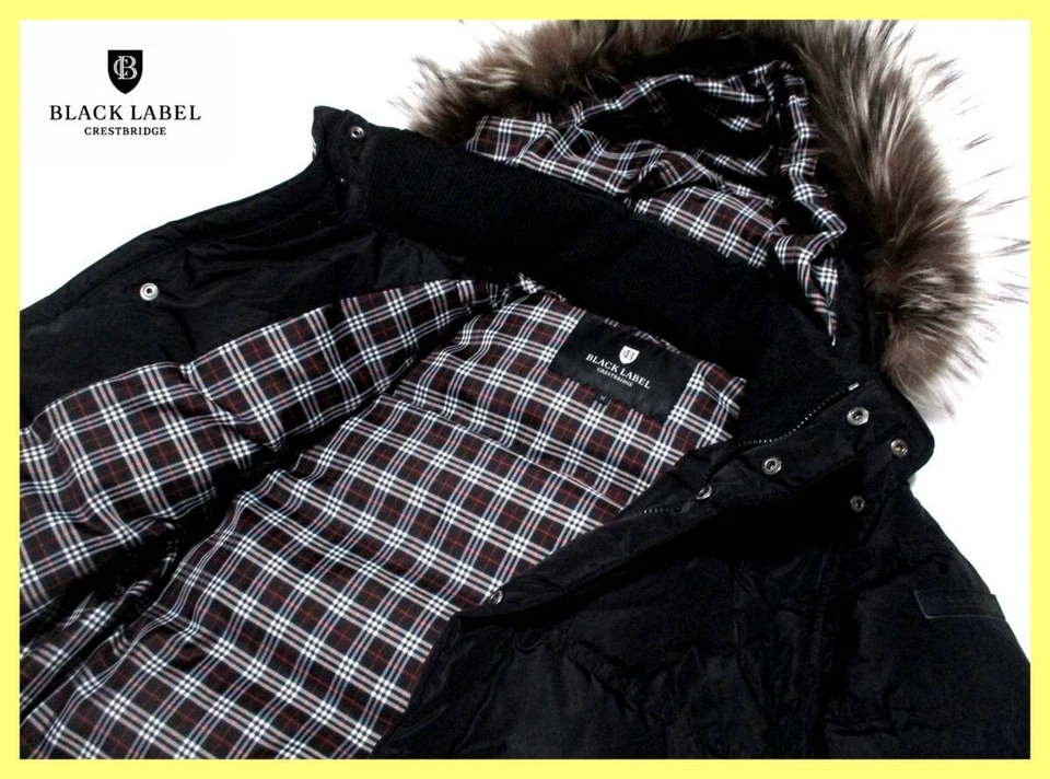 Burberry Black Label Crestbridge Down Jacket Men's M Black 6way with Fur Hood - Image 2 of 4