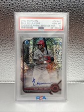ELLY DE LA CRUZ 2022 BOWMAN CHROME 1ST SPECKLE AUTO 097/299 PSA 10