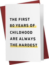 Funny 80Th Birthday Card for Men Women - Large 5.5X8.5 Inch 80 Years Old Birthda