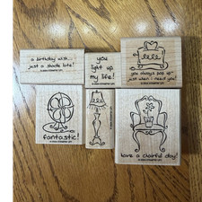 Stampin' Up! Wood Mounted Rubber Stamps Furnished with Love Set