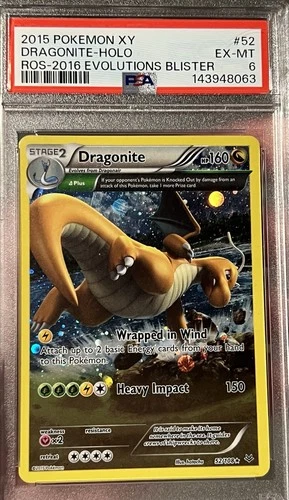 PSA 6 Pokémon Dragonite 52/108 Roaring Skies Blister Exclusive Cosmos Holo POP 8