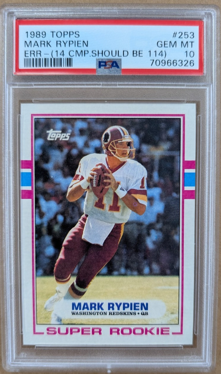 1989 Topps #253 Mark Rypien RC - PSA 10 Gem Mint