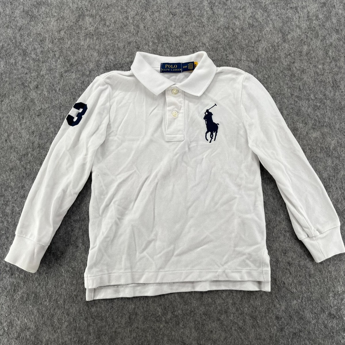 Ralph Lauren Big Pony Polo Boys 3T White Classic Long Sleeve | eBay