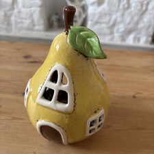 Pear House Tea Light Candle Holder Ceramic