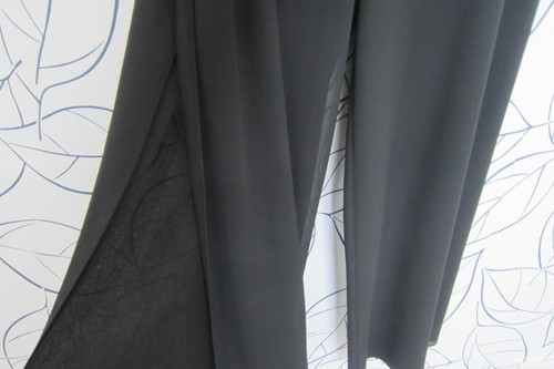 JS Collections Wide Leg Side Slit Semi Sheer Pants Black Size 14 Petite New! - Picture 5 of 15