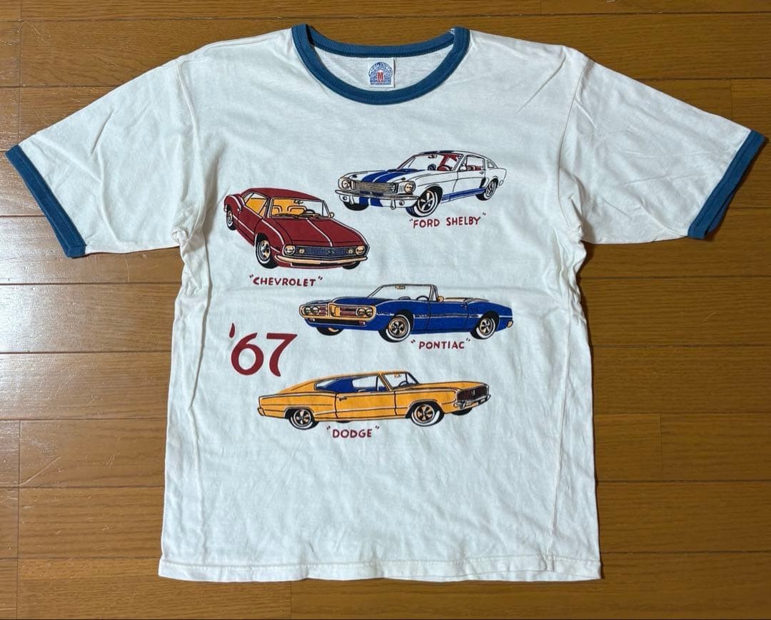 BOOTLEGGERS REUNION Vintage Graphic Ringer T-Shirt White & Contrast Trim Size M