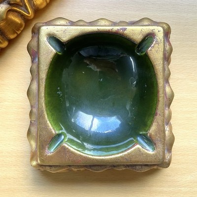 Ashtray Vintage Anthony Freeman McFarlin Set of 2 Gold California