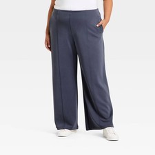 Women's High-Rise Sandwash Pull-On Pants - A New Day Blue XXL