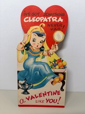 Vintage Cleopatra Valentine Card / Egyptian / Carrington / RARE / 1940s?