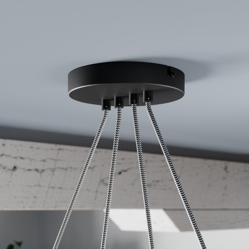 Lucande Asta Pendelleuchte Hängeleuchte Deckenlampe Lampe Leuchte Holz grau 667 - Bild 4 von 9