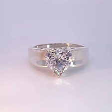 White Stone Lady's Silver  Stone Ring 925 Silver 5.6g Size:8 MI1072335 