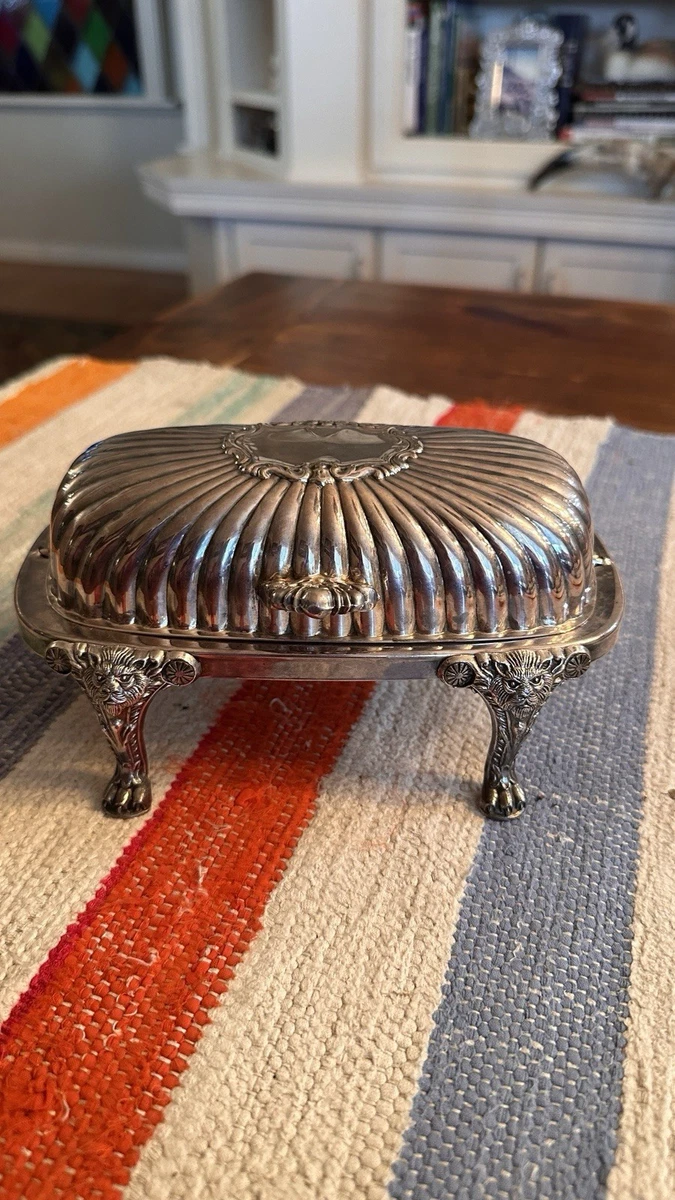 FB Rogers Silver Coin Antique US Silver-Plated Butter Dishes for